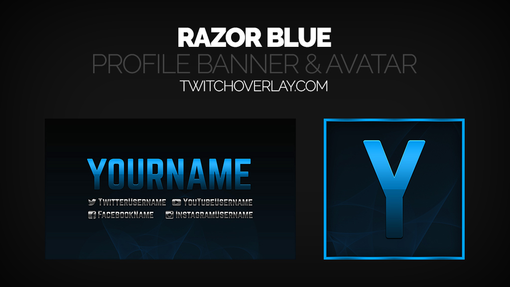 Razor Blue Stream Profile Banner & Avatar