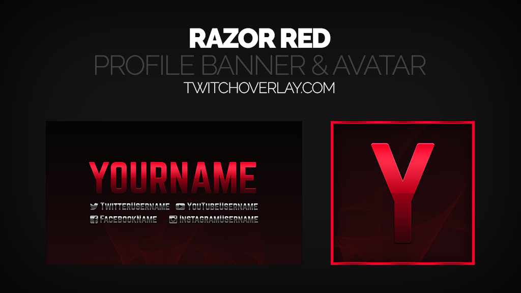 Razor Red Stream Profile Banner & Avatar