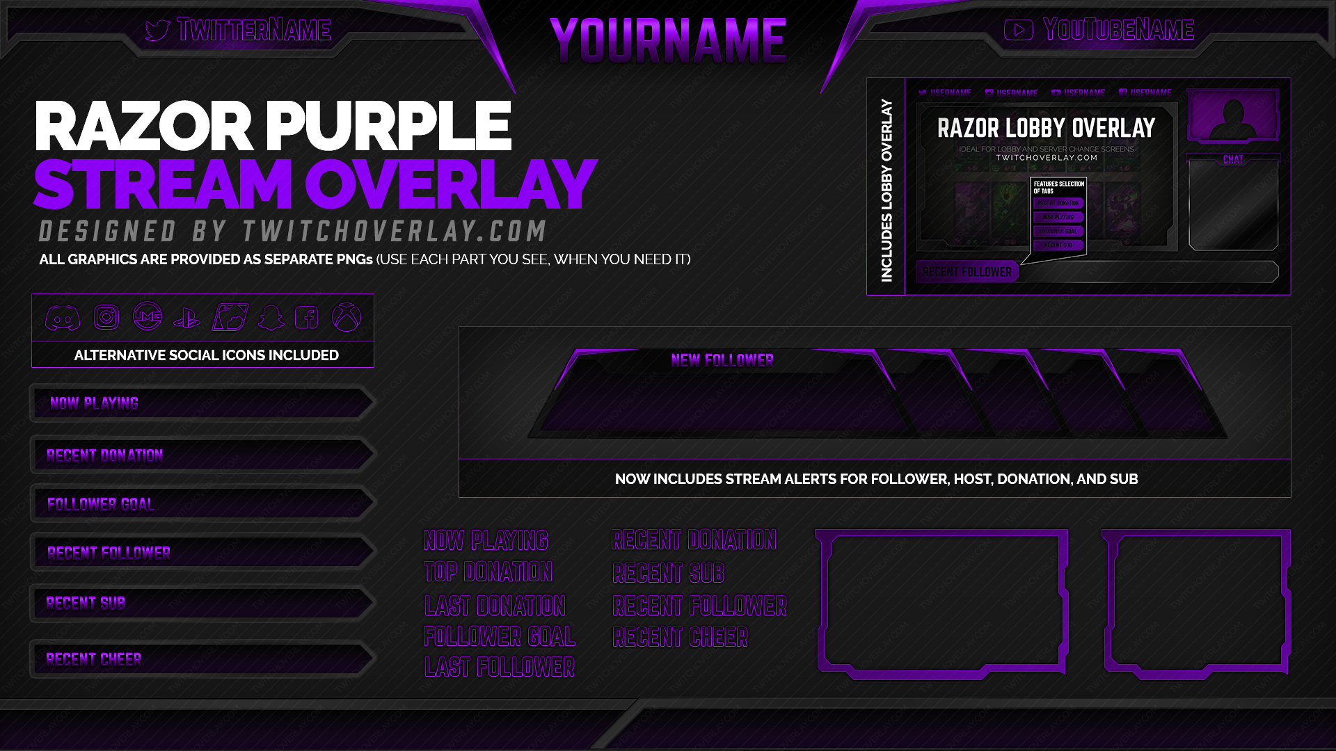 Razor Purple Twitch Overlay