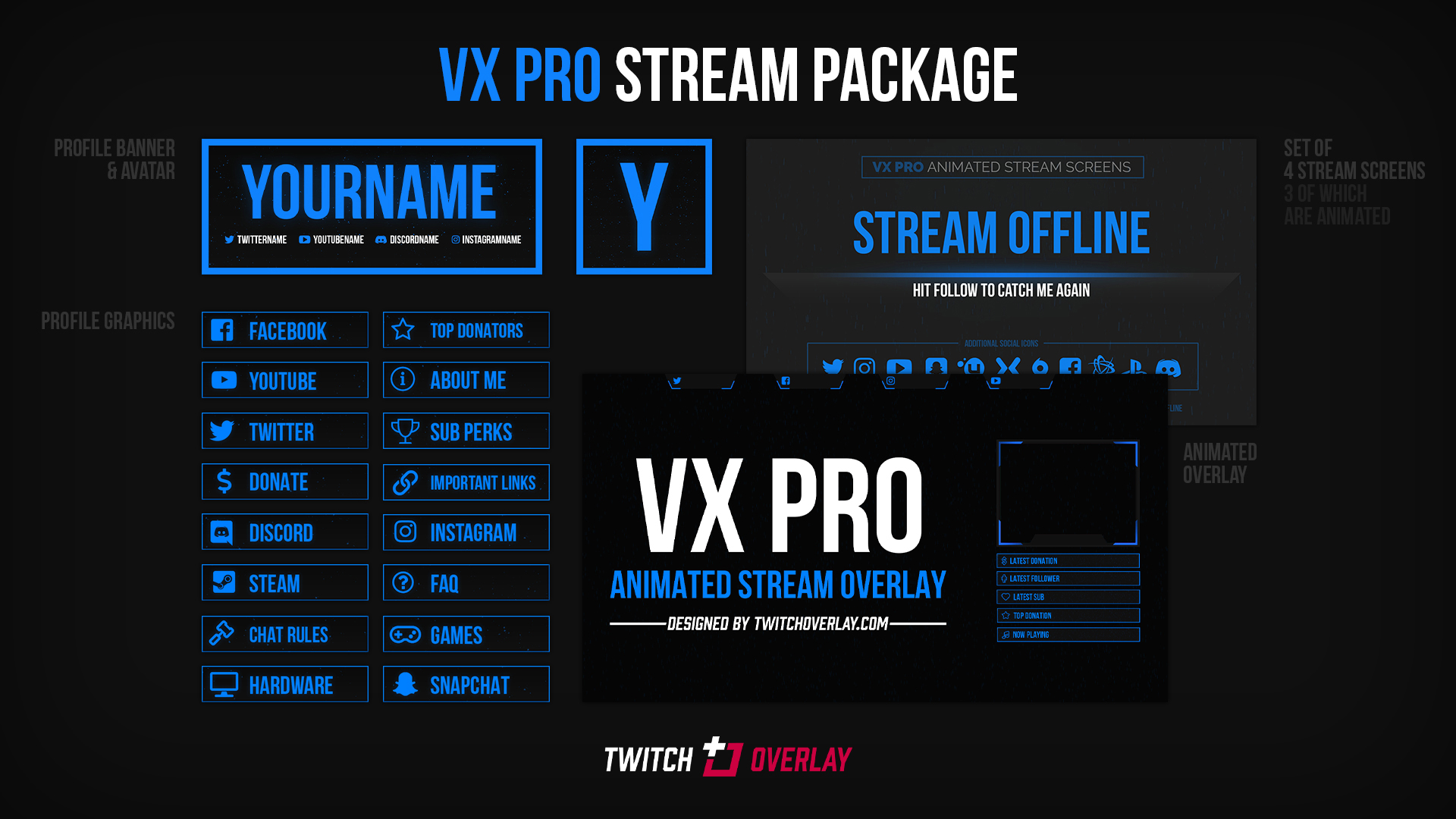 VX Pro - Animated Blue Stream Package