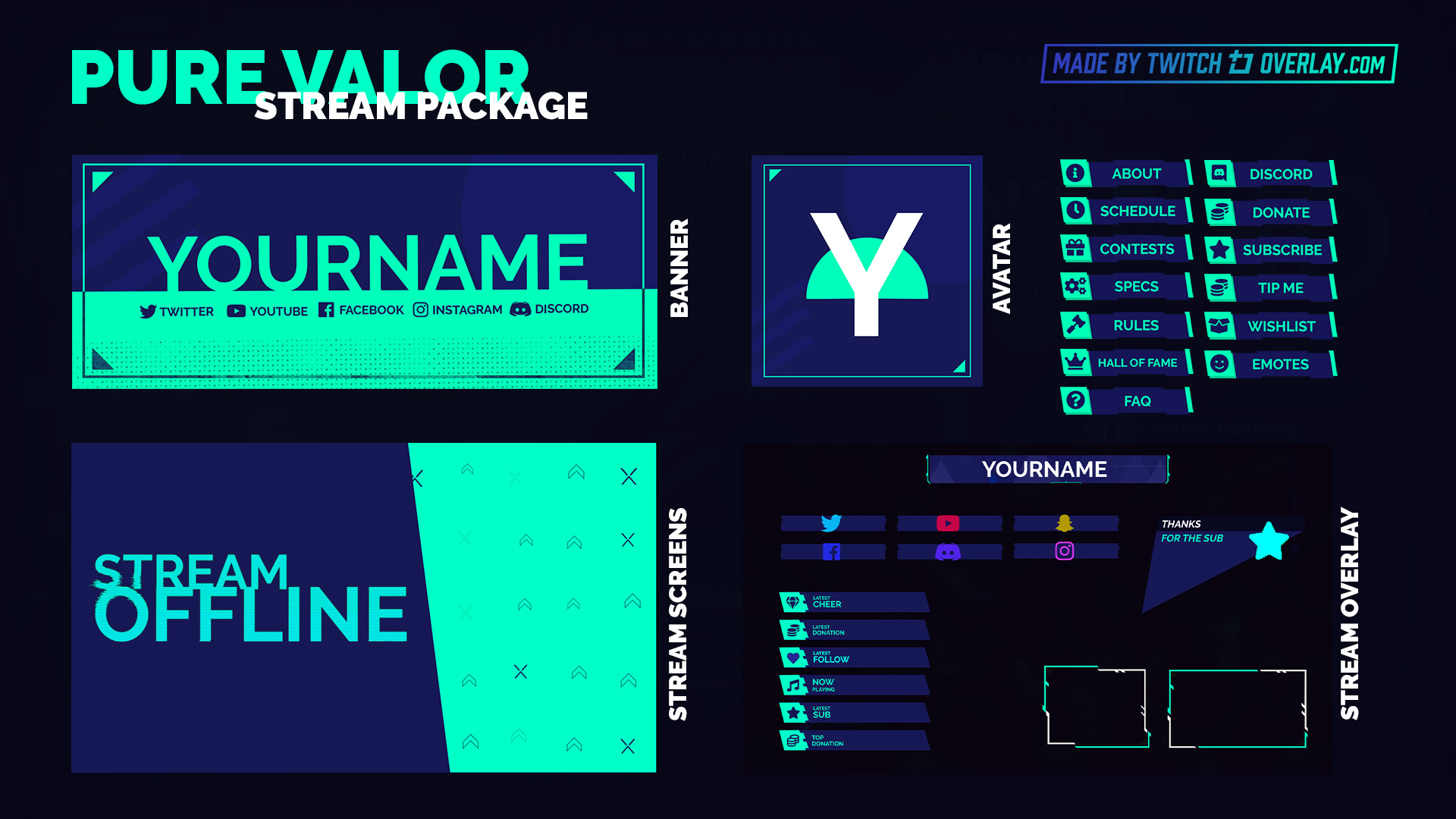 Pure Valor - Green Valorant Stream Package
