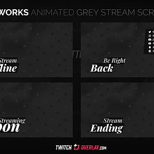 Lite Works - Animated Grey Stream Screens