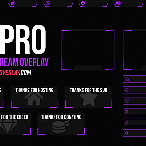 VX Pro Purple - Animated Purple Twitch Overlay