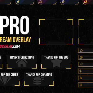 VX Pro Yellow - Animated Yellow Twitch Overlay