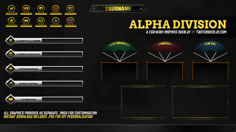 Dark Twitch overlay preview