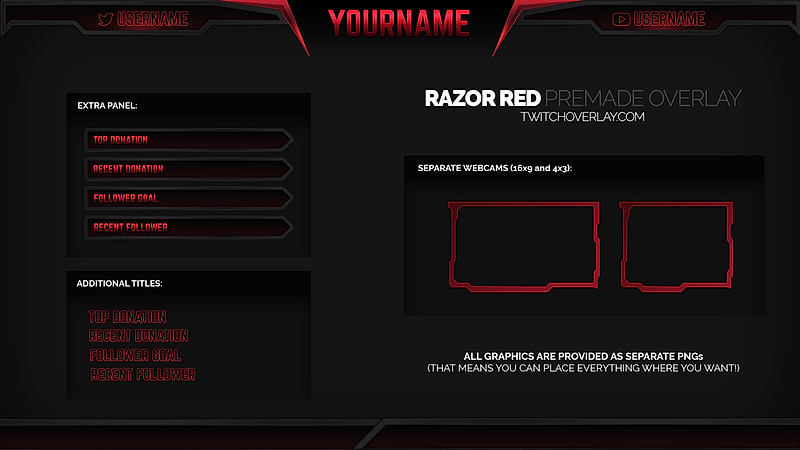 Metallic Twitch overlay preview