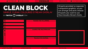 Clean Block - Clean Red Stream Overlay