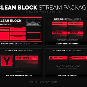 Clean Block Red - Minimal Red Stream Package