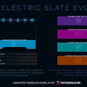 Electric Slate Evo - Animated Blue Webcam Overlay