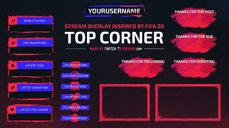 Red Twitch overlay preview