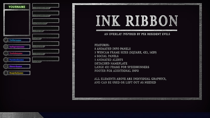 Black Twitch overlay preview