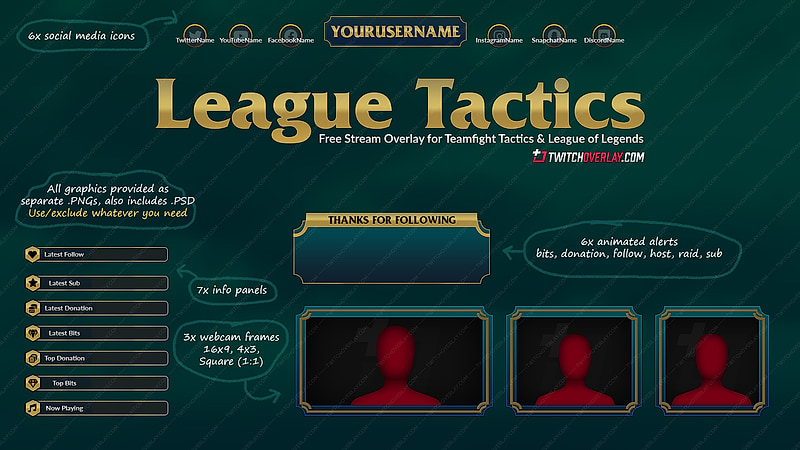 Green Twitch overlay preview