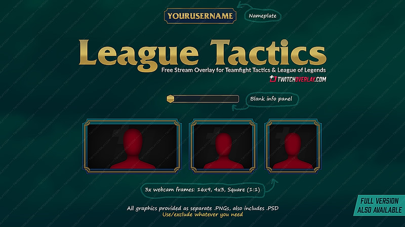 Gold Twitch overlay preview