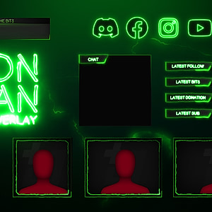 Neon Titan - Neon Green Twitch Overlay