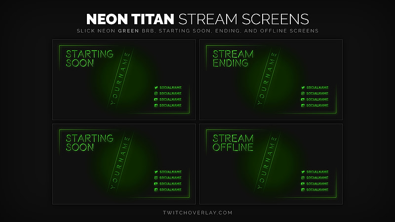 Green Twitch overlay preview