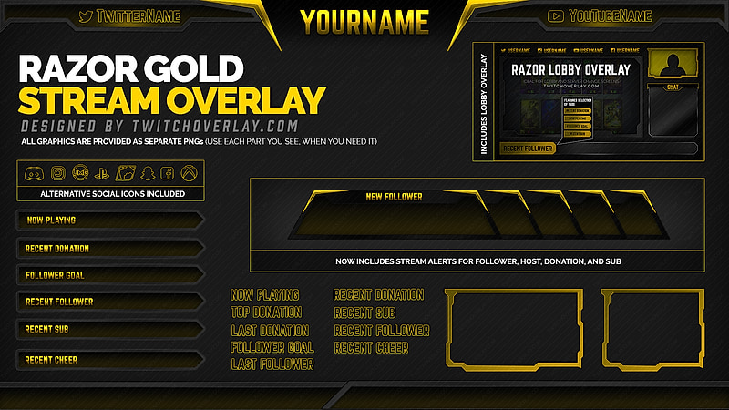 Razor Gold Twitch Overlay
