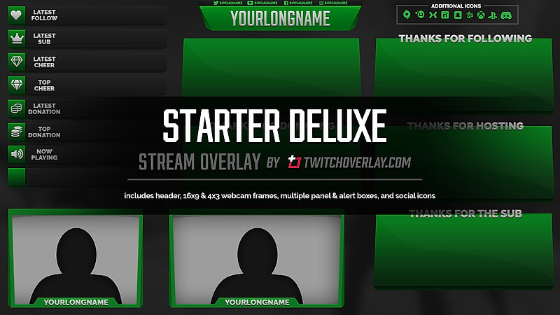 Black Twitch overlay preview