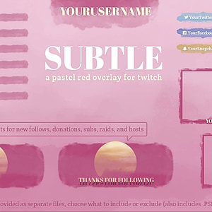 Subtle Red - Pastel Red Twitch Overlay