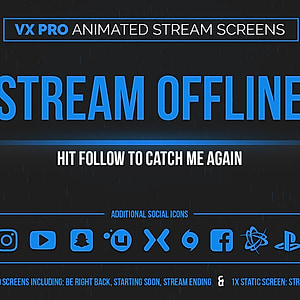 VX Pro Blue - Animated Blue Stream Screens