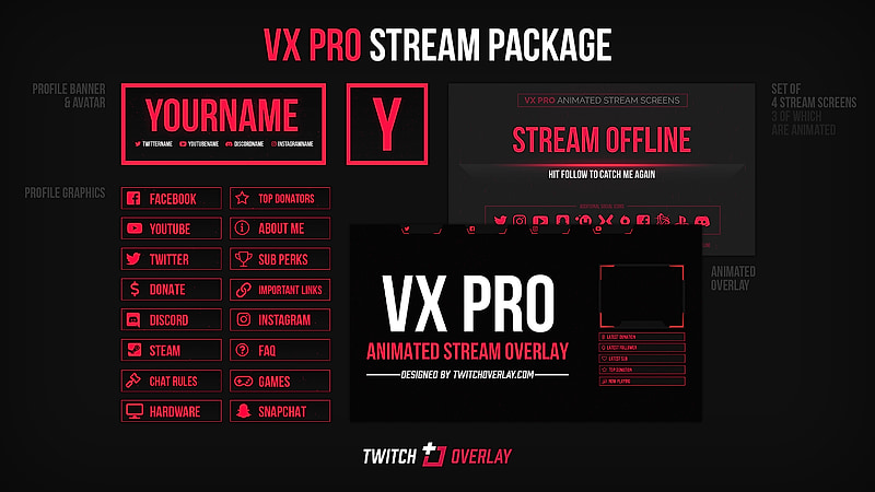Flat Twitch overlay preview