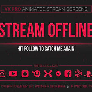 VX Pro - Animated Red Stream Screens